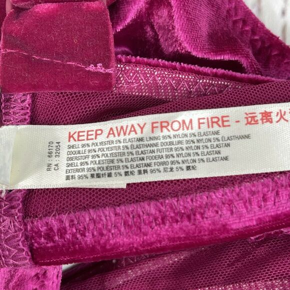 Free People Intimately Bra Rhiannon Soft Small Stretch Velvety Bralette Berry - Picture 7 of 9